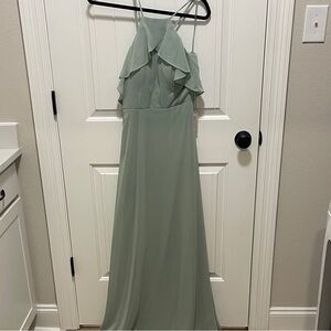 Birdy Grey Soft Green Maxi Dress with Ruffles